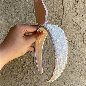 Pink Lily Pearl and Rhinestone Embellished Headband NWT